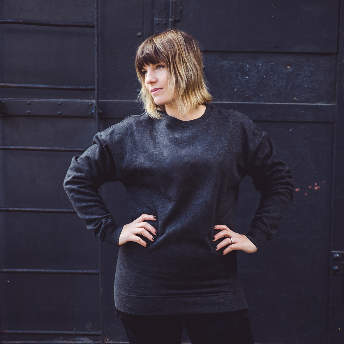 Crewneck Sweater Flake in Dark Grey