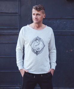 Open Edge Terry Crewneck Contact in Off White