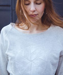 Open Edge Terry Crewneck Flake in Off White