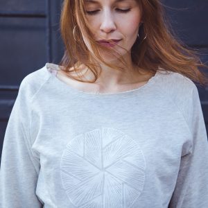 Open Edge Terry Crewneck Flake in Off White