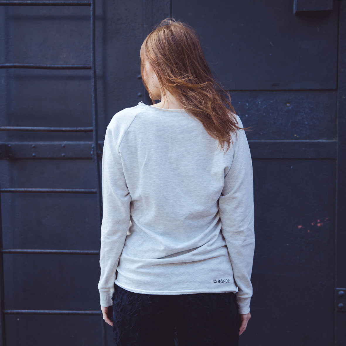 Open Edge Terry Crewneck Flake in Off White - Image 2