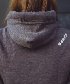 Alternative view of Unisex Cross Neck Hoodie Contact in Dark Grey