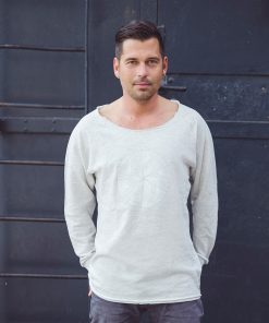 Open Edge Terry Crewneck Flake in Off White