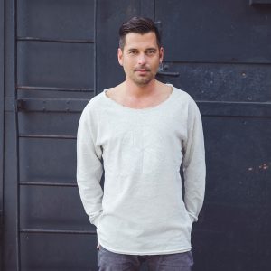 Open Edge Terry Crewneck Flake in Off White