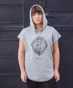 Sleeveless Hoodie Contact in Light Grey