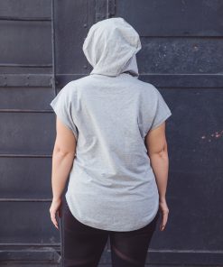Alternative view of Sleeveless Hoodie Contact in Light Grey