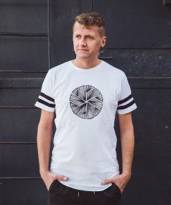 Striped Jersey T-Shirt Flake in Black & White