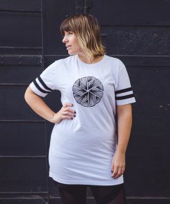 Striped Jersey T-Shirt Flake in Black & White