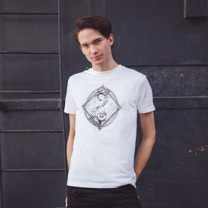 Round Neck T-Shirt Contact in White