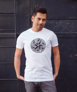 Round Neck T-Shirt Flake in White