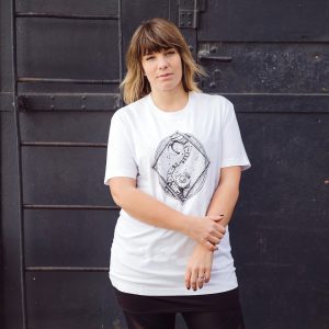 Round Neck T-Shirt Contact in White