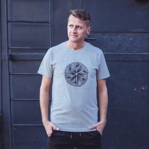 Round Neck T-Shirt Flake in Light Grey