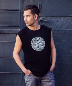 Sleeveless T-Shirt Flake in Black