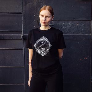 Round Neck T-Shirt Contact in Black