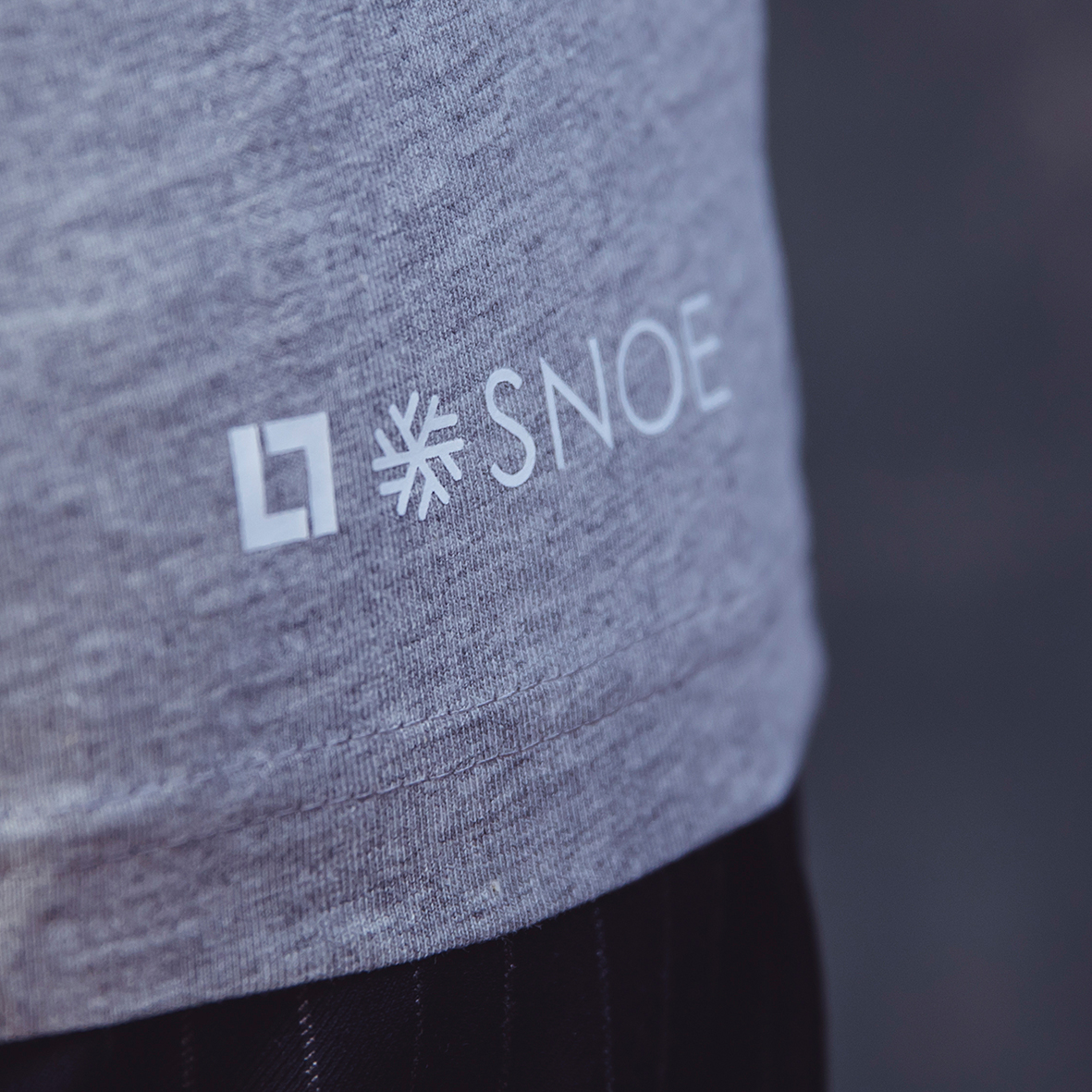 Round Neck T-Shirt White Flake in Light Grey - Image 3