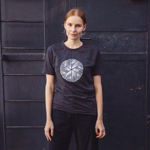 Round Neck T-Shirt Flake in Dark Grey