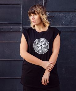 Sleeveless T-Shirt Flake in Black