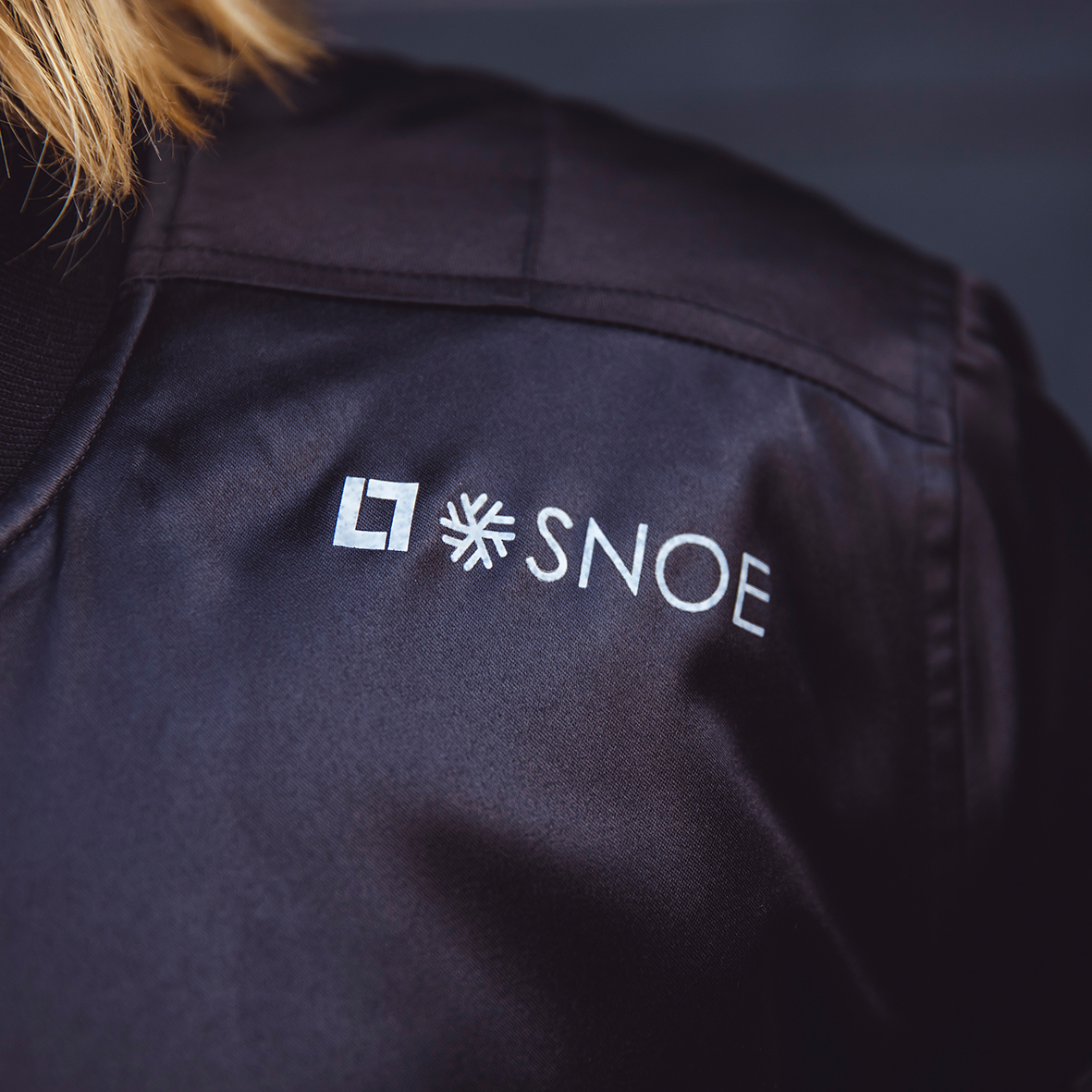 Ladies Flake Bomber Jacket in Black - Image 3