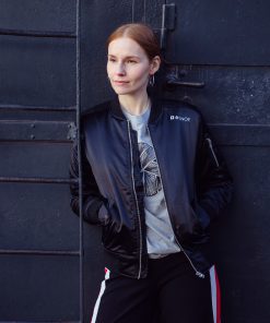 Alternative view of Ladies Head Bomber Jacket in Black