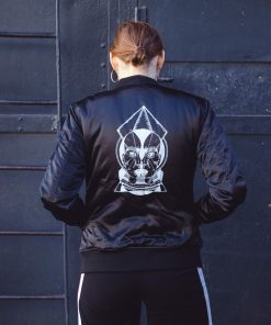 Ladies Head Bomber Jacket in Black