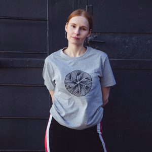 Round Neck T-Shirt Flake in Light Grey