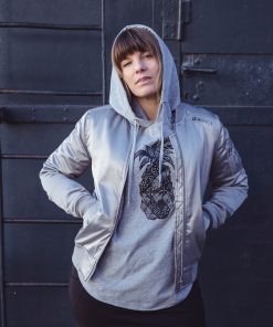 Ladies Contact Bomber Jacket in Silver