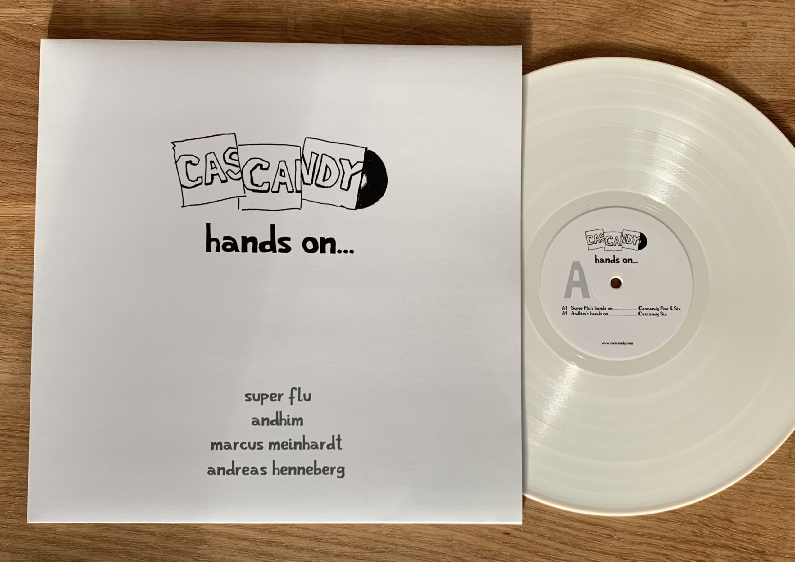 12" White Vinyl // Cascandy - Hands On (Andhim, Super Flu, Meinhardt, Henneberg) - Image 2