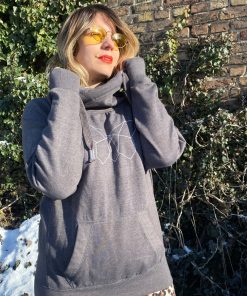 Beth Lydi | Cross Neck Hoodie in Dark Grey