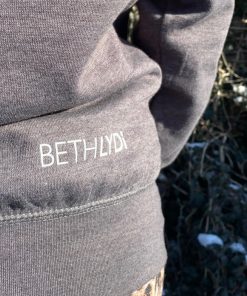 Alternative view of Beth Lydi | Cross Neck Hoodie in Dark Grey