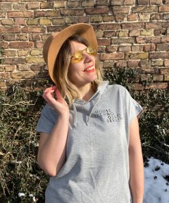 Anagram Sleeveless Hoodie in Light Grey