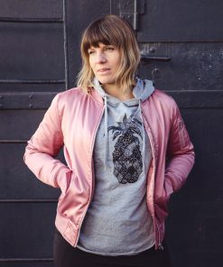 Ladies Flake Bomber Jacket in Old Rose
