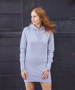 Ladies Long Hoodie Contact in Light Grey