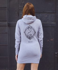 Alternative view of Ladies Long Hoodie Contact in Light Grey