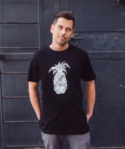 Round Neck T-Shirt Ananas in Black