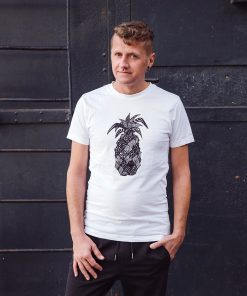 Round Neck T-Shirt Ananas in White
