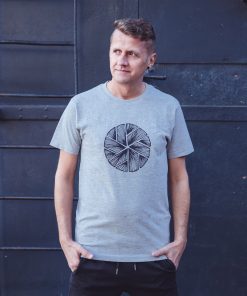 Round Neck T-Shirt Flake in Light Grey
