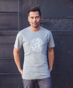 Round Neck T-Shirt White Flake in Light Grey