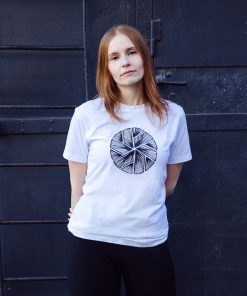 Round Neck T-Shirt Flake in White