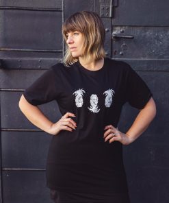 Round Neck T-Shirt Ananas in Black