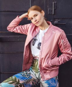 Ladies Contact Bomber Jacket in Old Rose